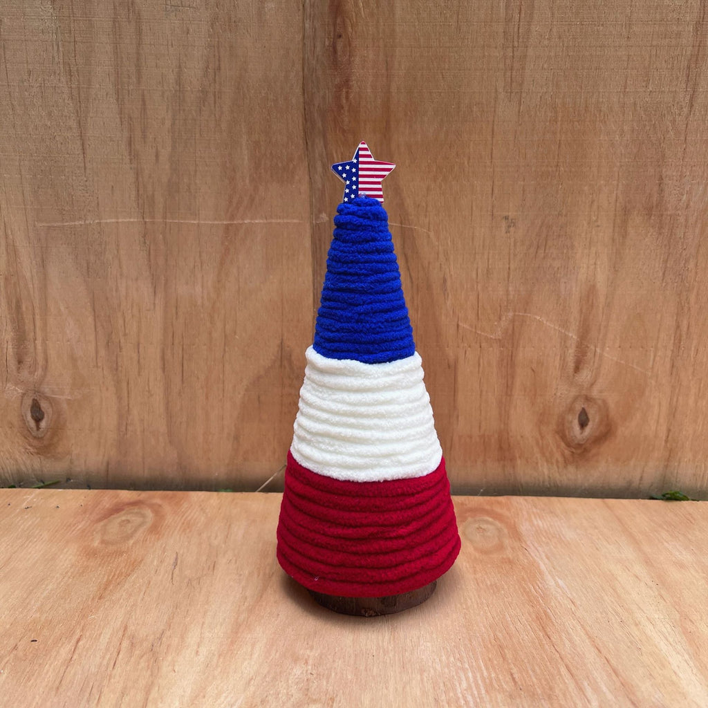Siopsrl | Unisex decorative table figure crocheted tree made of yarn with wooden base and star tip Siopsrl