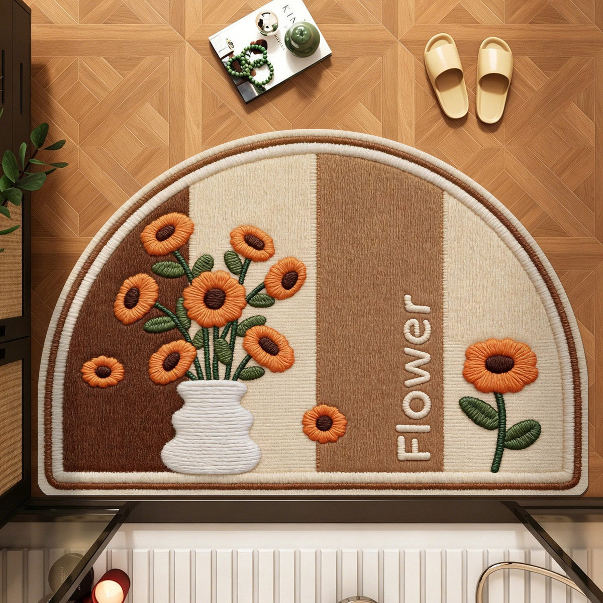 Siopsrl | Cute Cat-Themed Half-Moon Area Rug Siopsrl