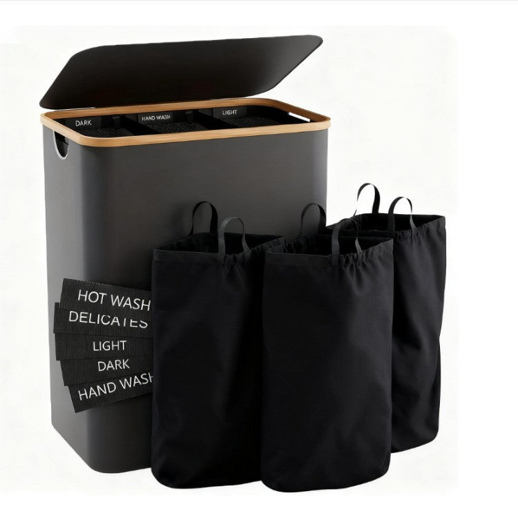Laundry separation system with three compartments and removable inner pockets Siopsrl