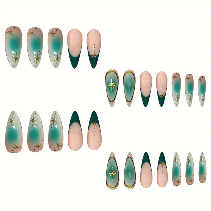 Siopsrl | Elegant Stiletto Nail Art Extensions with Decorative Elements Siopsrl