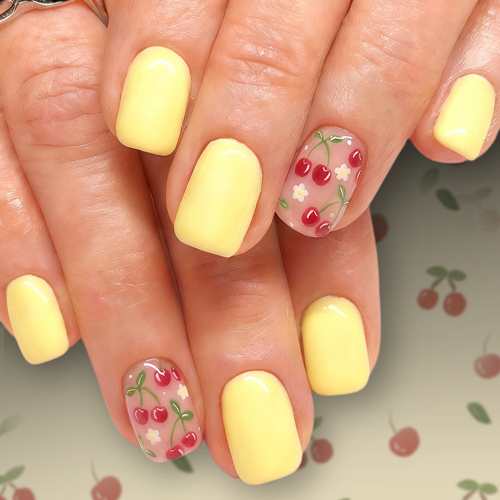 Siopsrl | Artistic Cherry-Themed Gel Nail Art Siopsrl