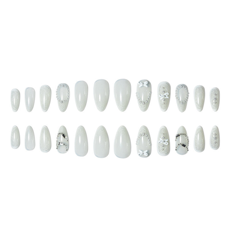 Siopsrl | Elegant Lace Design Nail Extensions Siopsrl