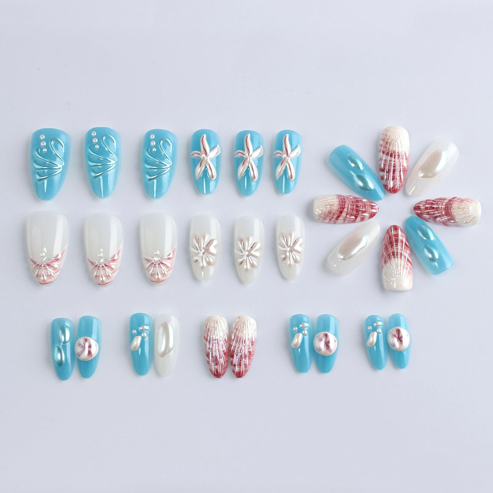 Siopsrl | Ocean-Inspired Gel Nail Art Set Siopsrl