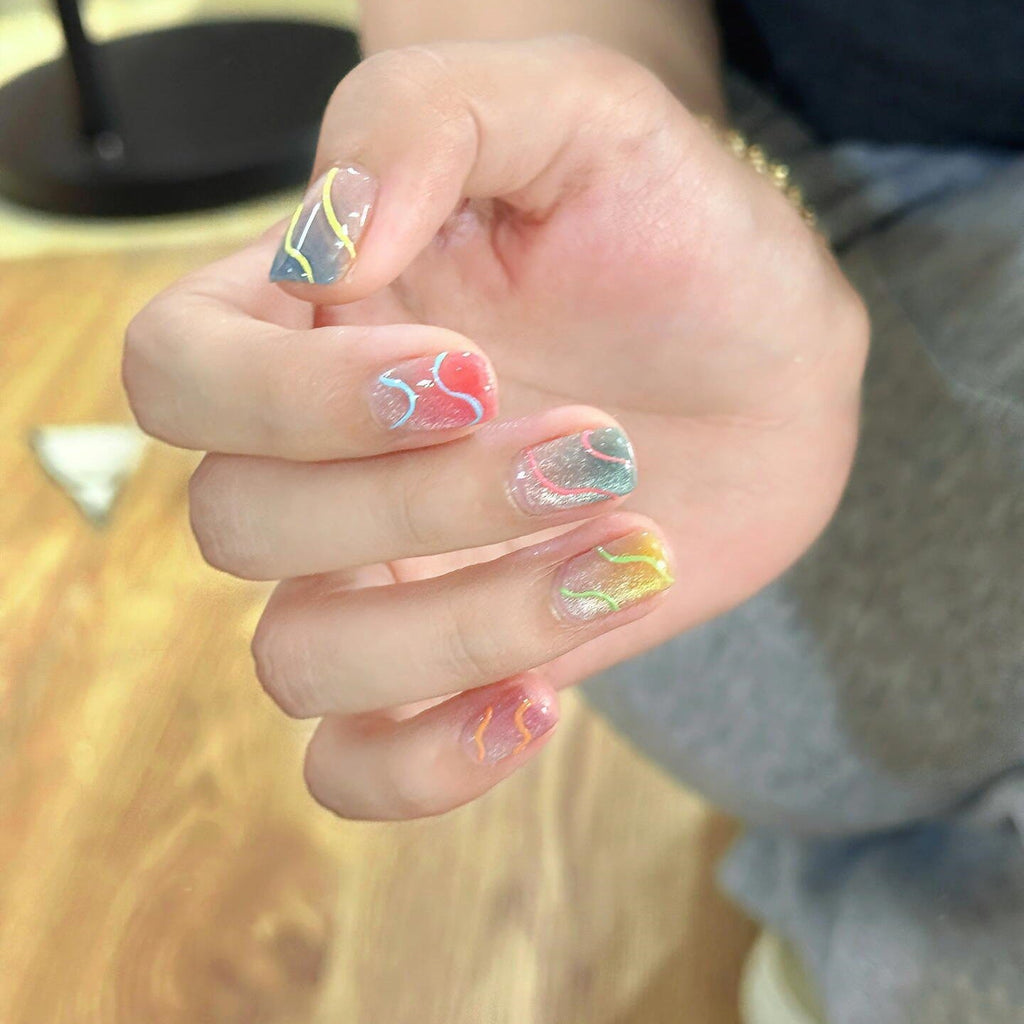 Siopsrl | Artificial nails with colorful design Siopsrl