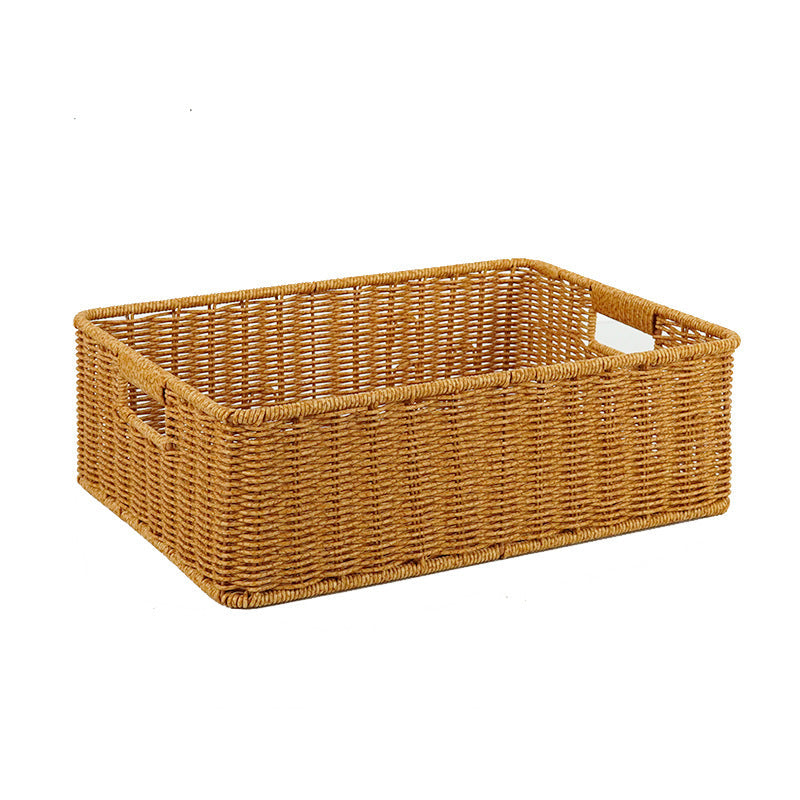 Women's Rectangular Storage Basket Made of Natural Wicker Siopsrl