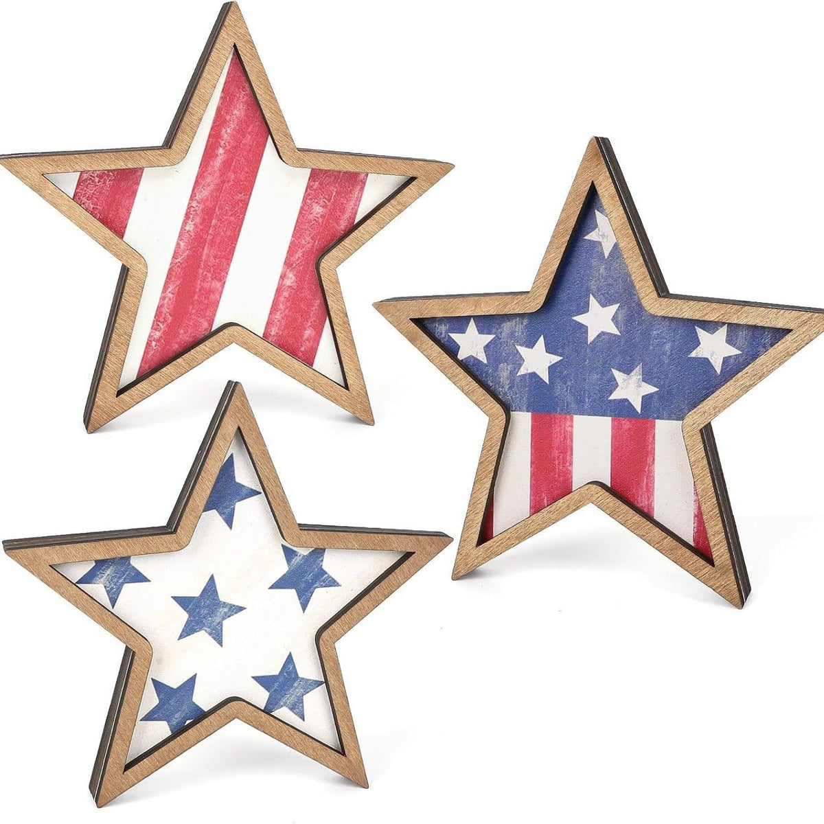 Unisex nan distressed layered farmhouse star wall sculpture with carved dimensional panels Siopsrl