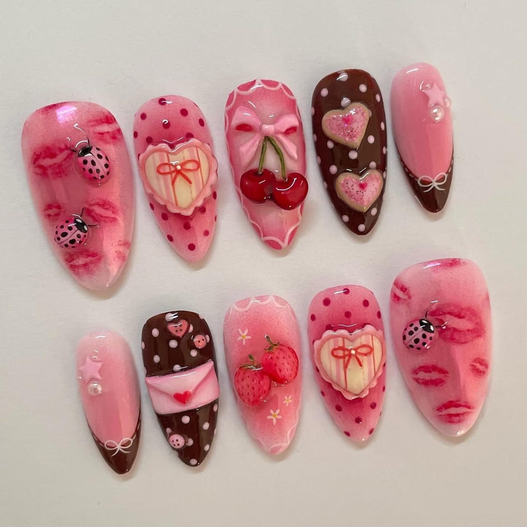 Siopsrl | Nature-Themed Artistic Press-On Nail Set Siopsrl