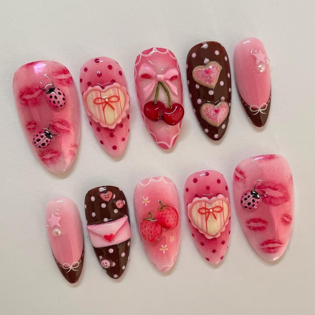 Siopsrl | Nature-Themed Artistic Press-On Nail Set Siopsrl