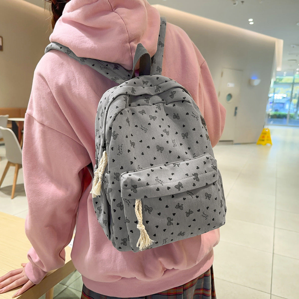 Siopsrl | Backpack Made of High-Quality Cord with Playful Applications Siopsrl