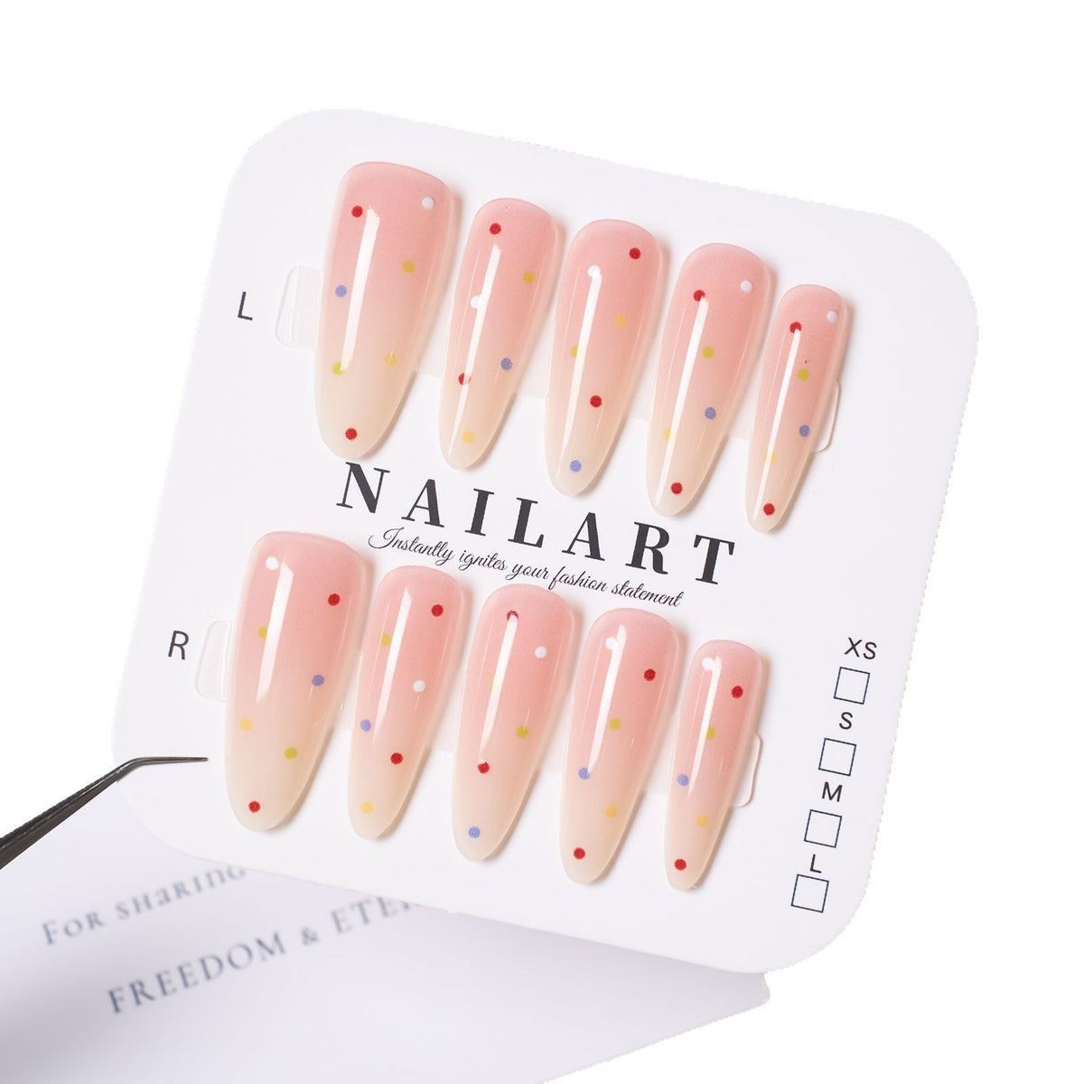 Siopsrl | Premium Artistic Press-On Nail Tips Set with Colorful Dots Siopsrl