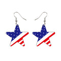 Siopsrl | Women's star-shaped earrings with USA flag design made of lightweight acrylic and nickel-free fishhook Siopsrl