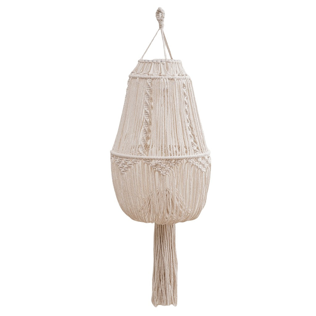 Textured Macramé Hanging Light Fixture Siopsrl