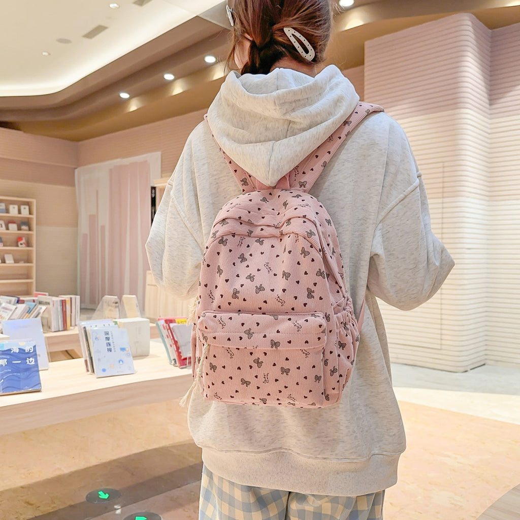 Siopsrl | Backpack Made of High-Quality Cord with Playful Applications Siopsrl