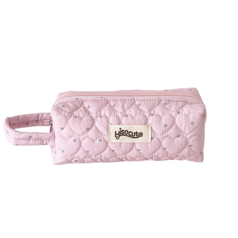 Siopsrl | Quilted Heart-Shaped Pencil Case Siopsrl