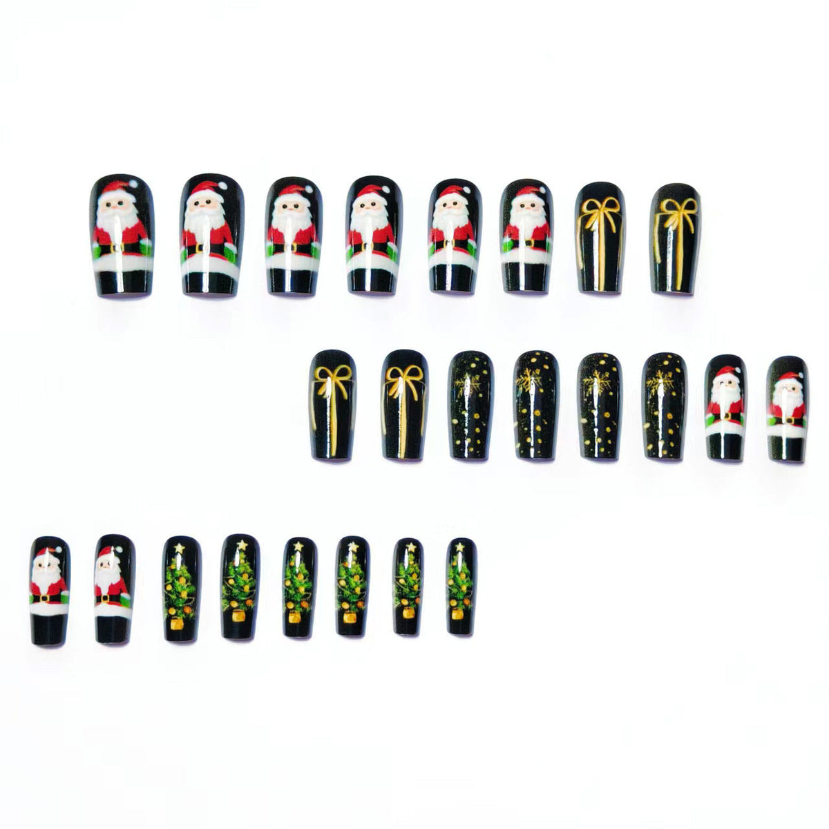 Siopsrl | Artificial nails with festive Christmas motif Siopsrl