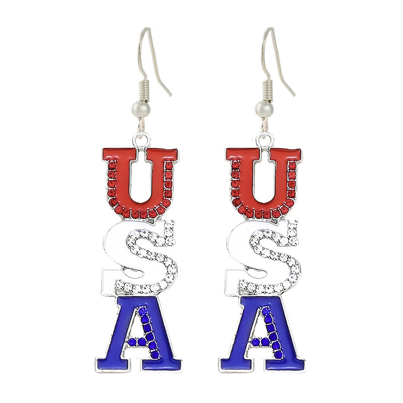 Siopsrl | Women nan enamel horseshoe earrings with star motif and fishhook closure Siopsrl