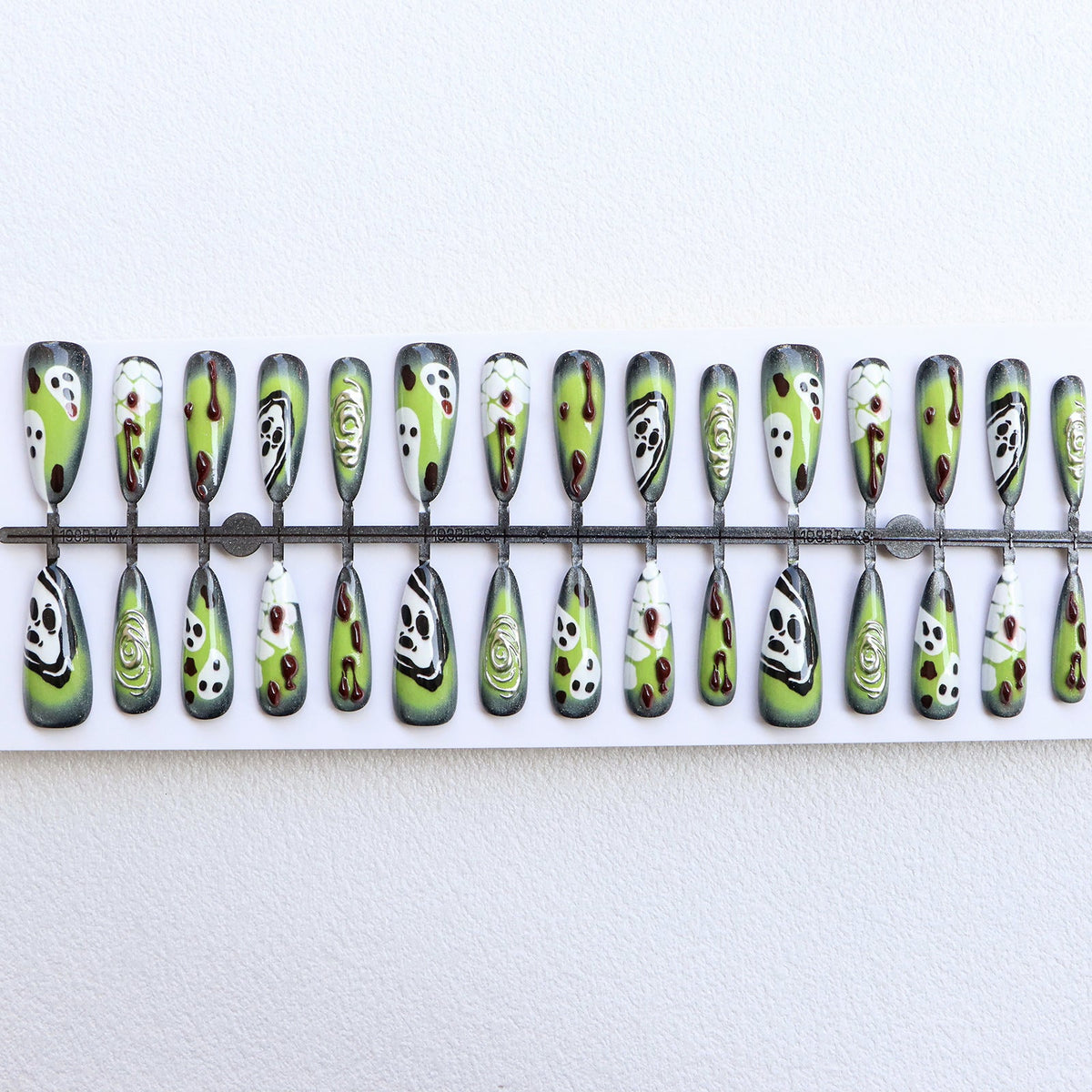 Artistic Press-On Nail Set with Unique Halloween Designs Siopsrl