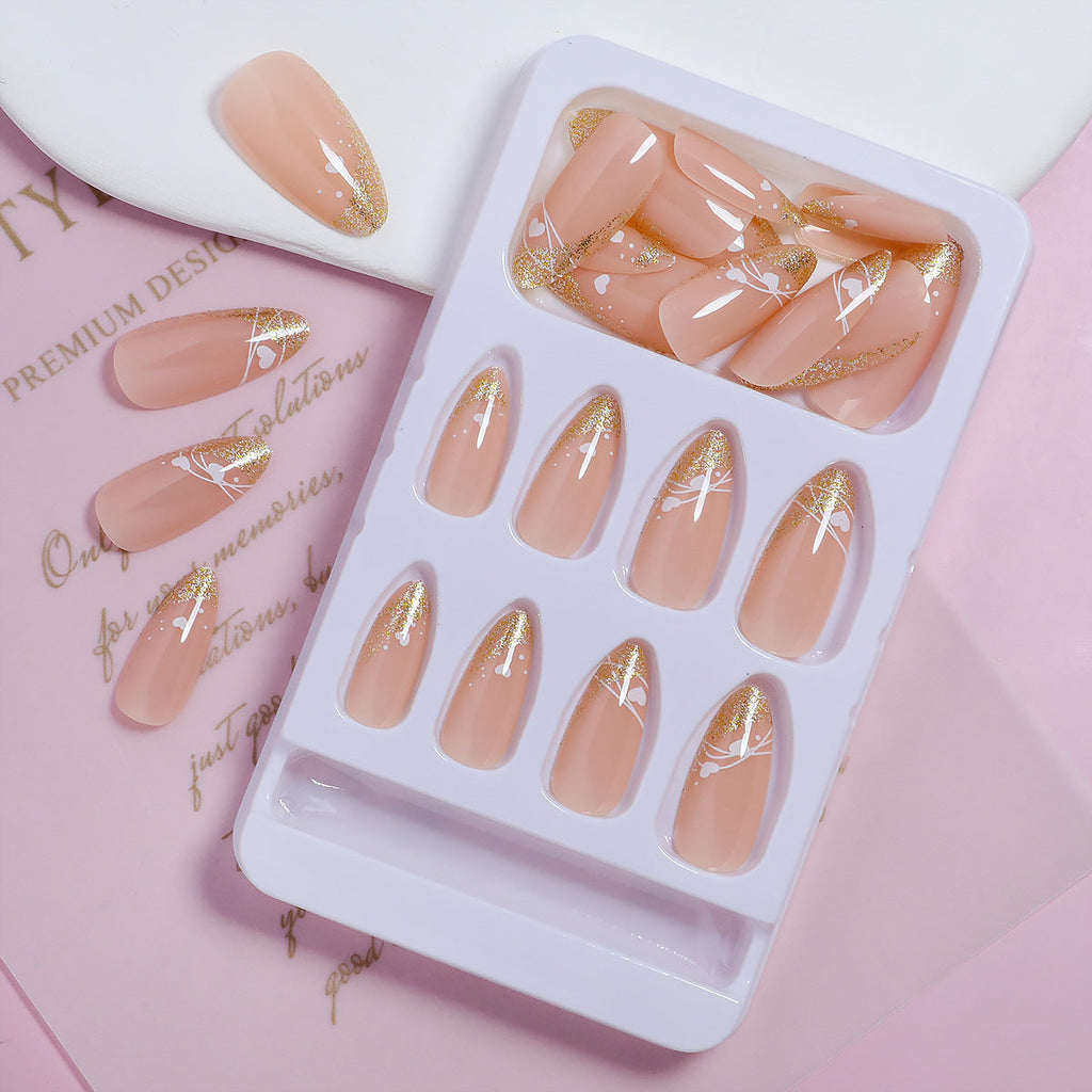 Siopsrl | Glamorous Heart-Accent Press-On Nails Siopsrl