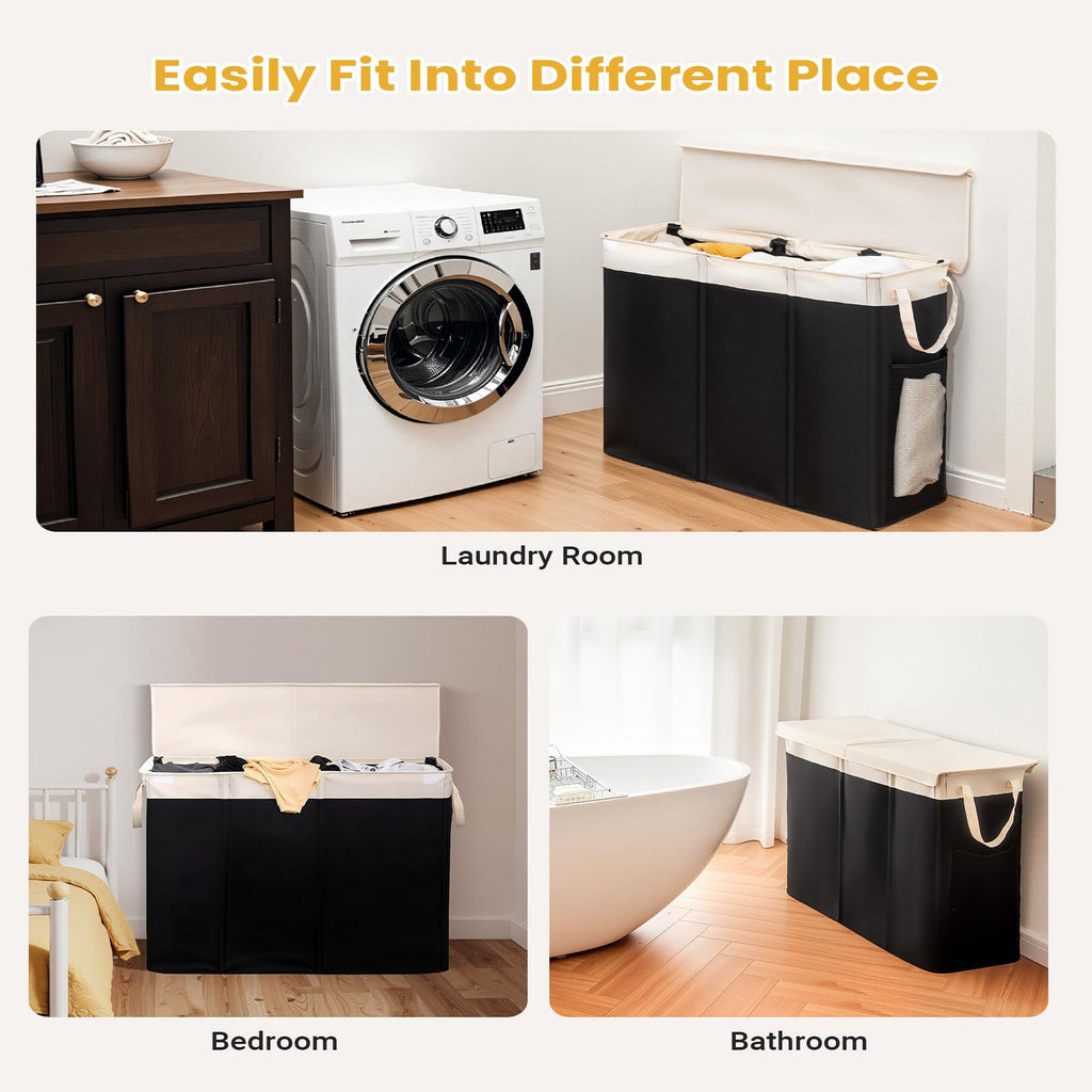 Generous laundry container with removable inner pockets Siopsrl