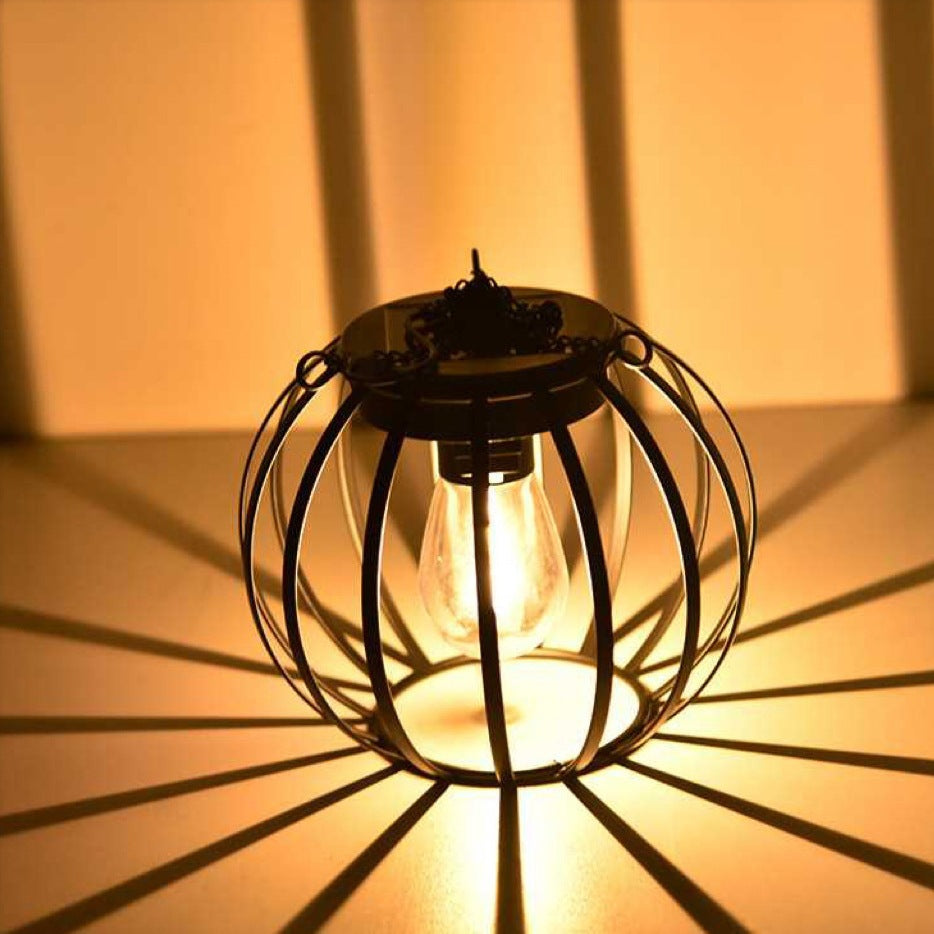Siopsrl | Vintage Hanging Metal Lantern Pendant With Edison-Style Bulb Cage And Adjustable Chain Siopsrl