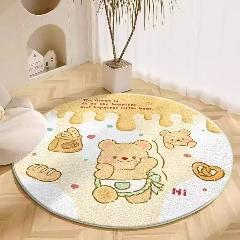 Siopsrl | Cute Bear-Themed Round Area Rug