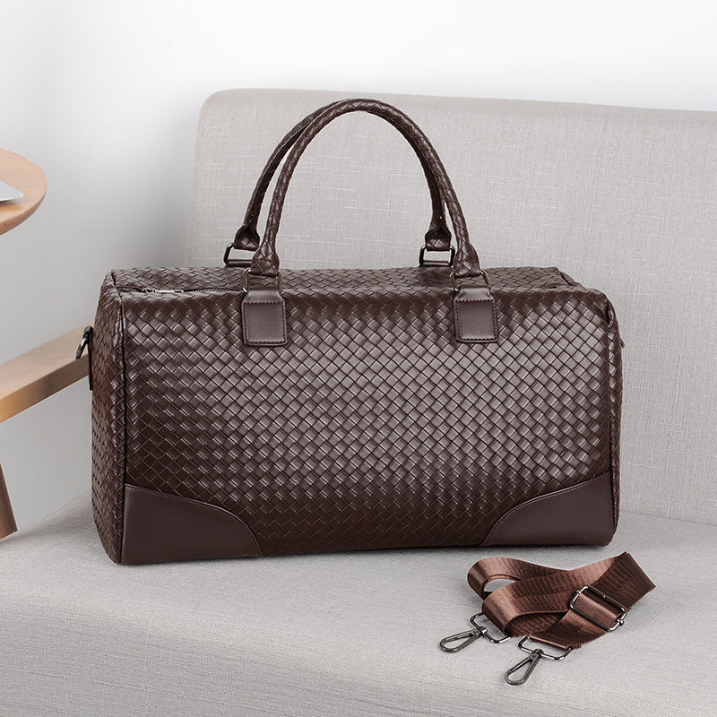 Siopsrl | Woven Leather Travel Duffel Siopsrl