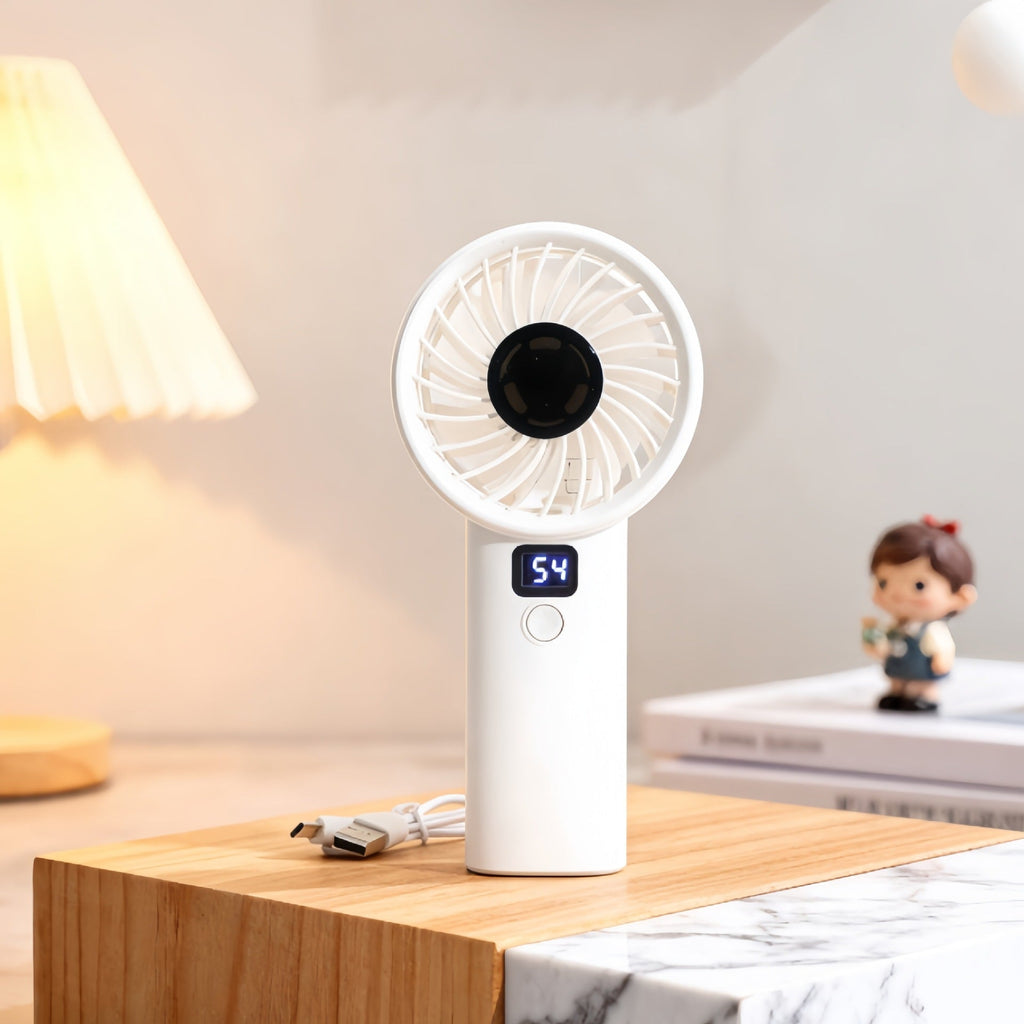 Siopsrl | Portable Mini Handheld Fan with Digital Speed Display Siopsrl