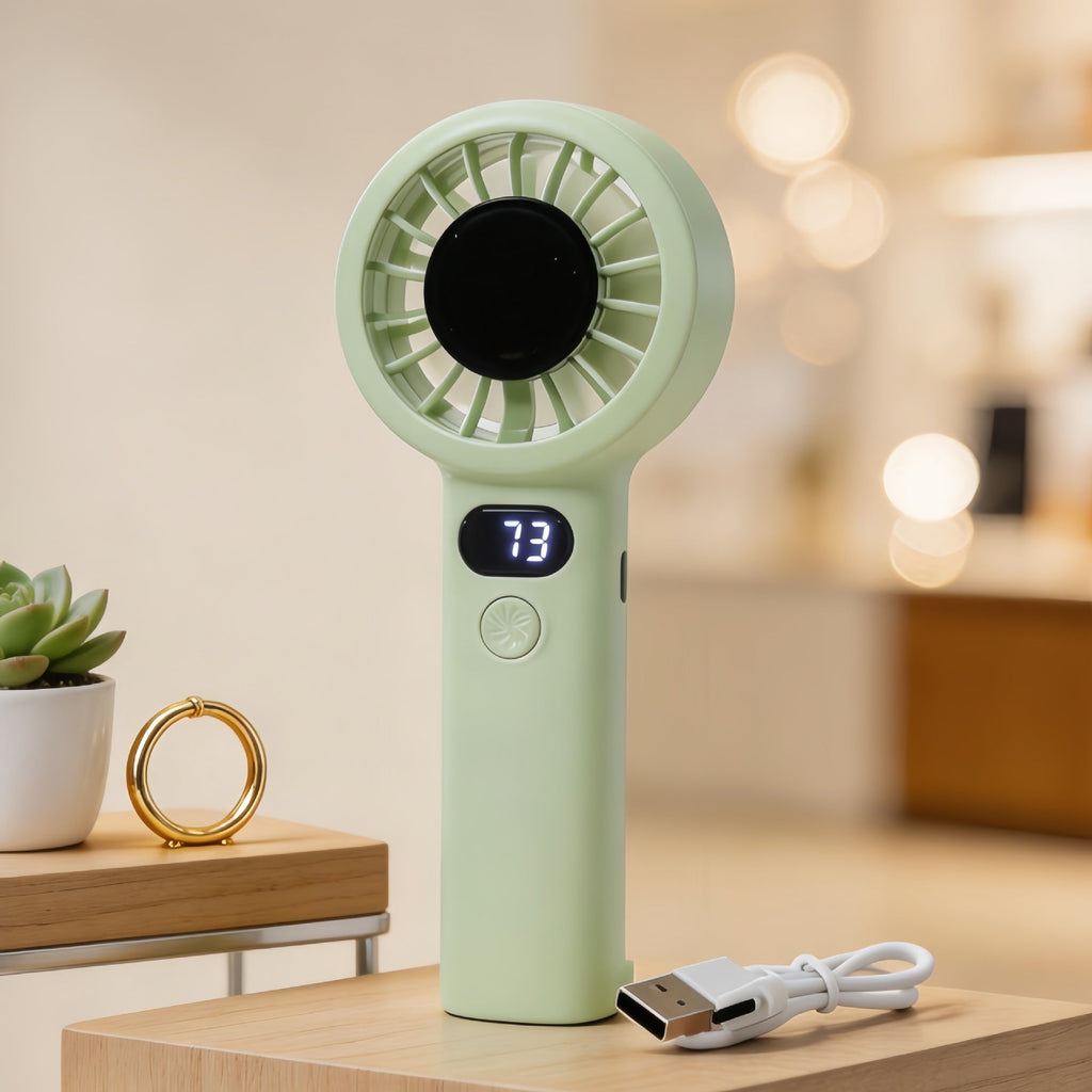 Siopsrl | Portable Mini Handheld Fan with Digital Speed Display Siopsrl
