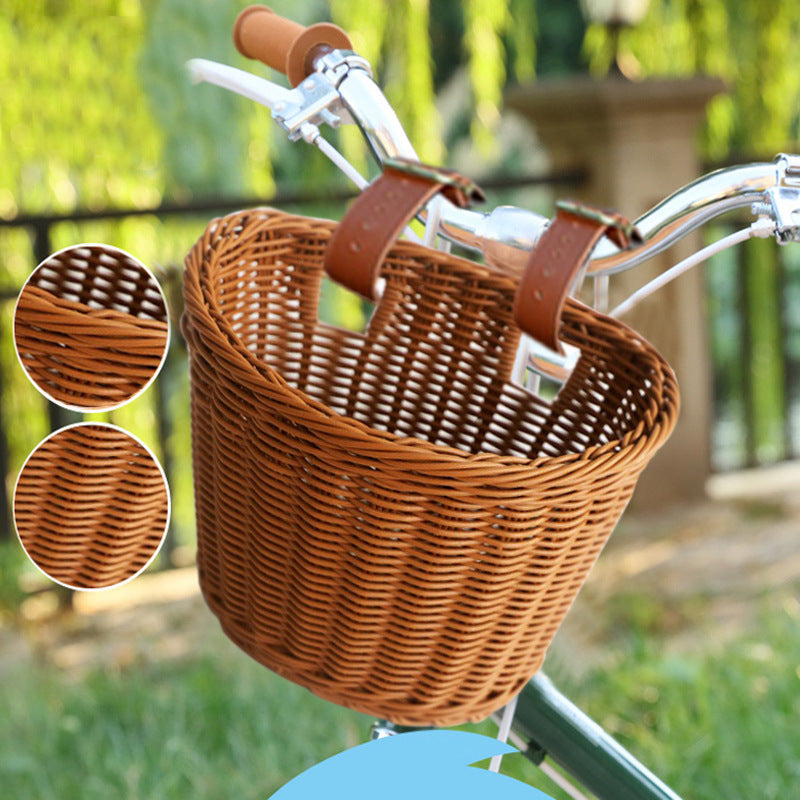 Decorative Woven Storage Basket with Leather Handles Siopsrl