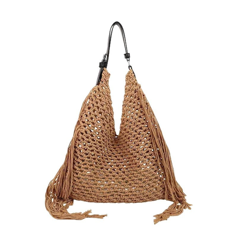 Siopsrl | Structured beach bag with fringe details Siopsrl