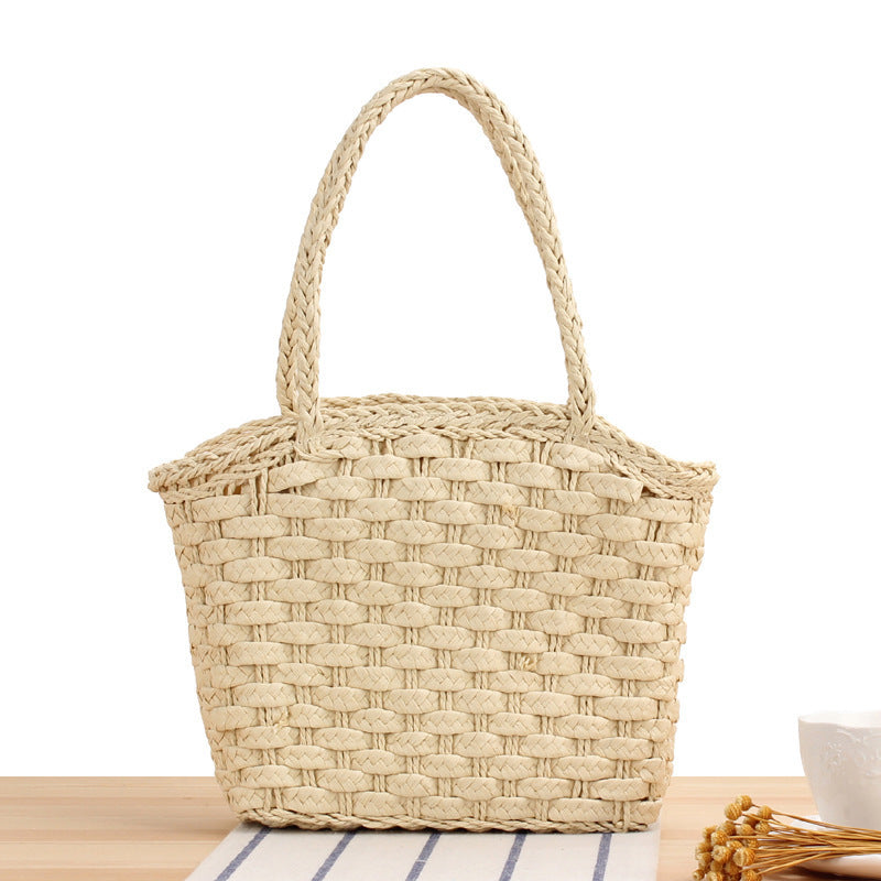 Robust basket bag with braided carrying straps Siopsrl