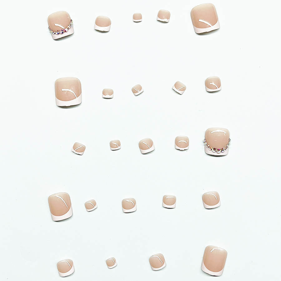 Siopsrl | Nail art set with elegant French lace decoration and glitter accents Siopsrl