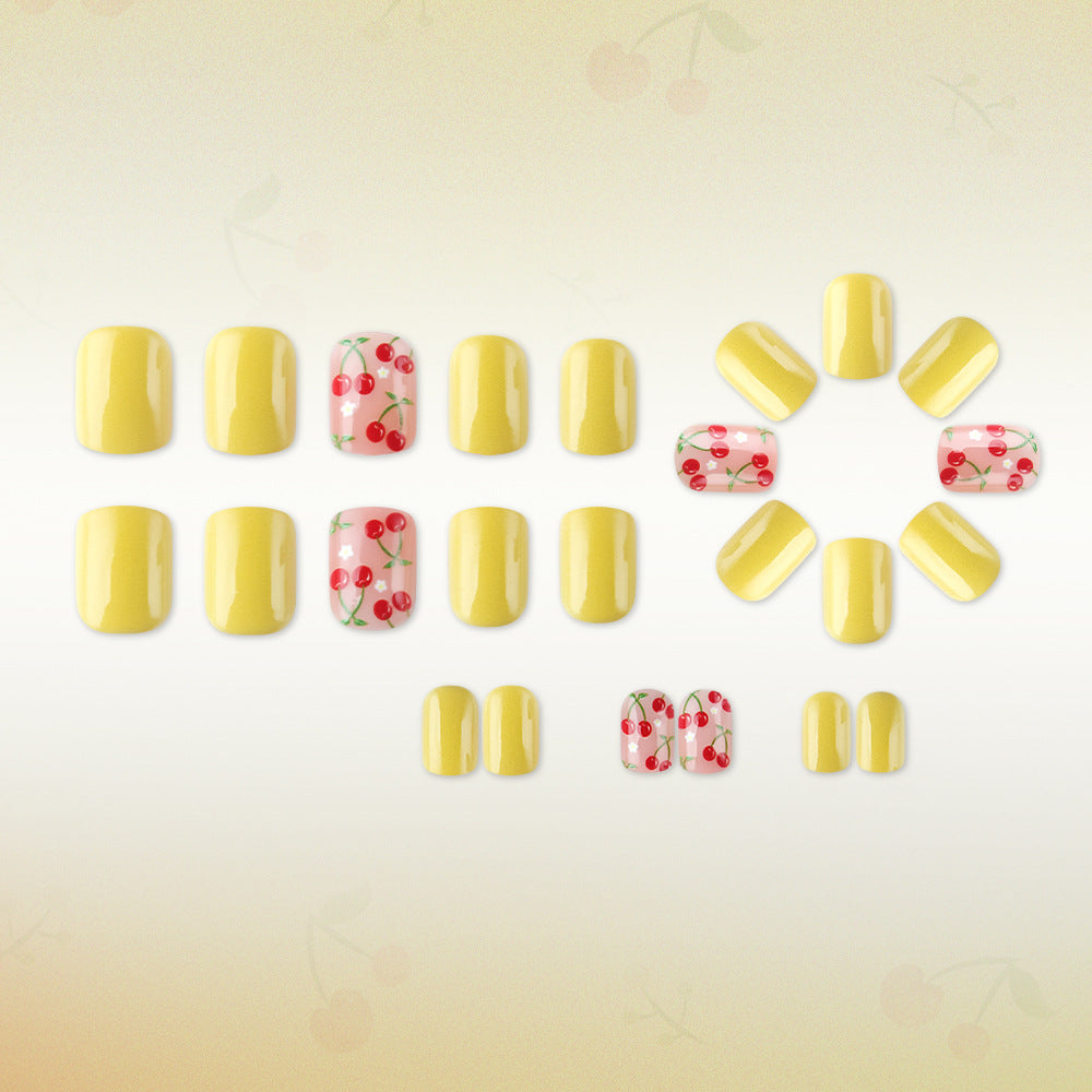 Siopsrl | Artistic Cherry-Themed Gel Nail Art Siopsrl