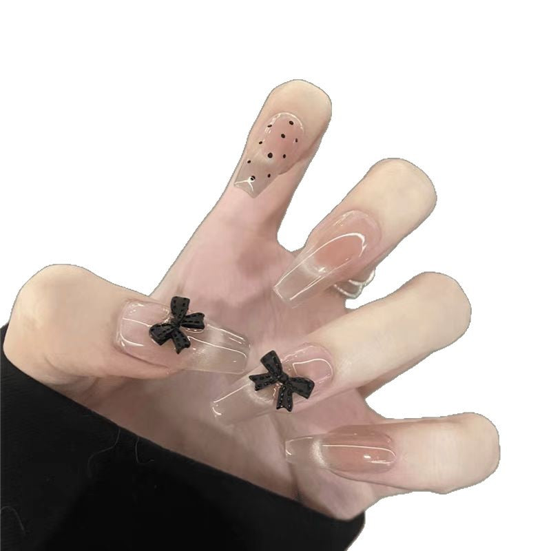 Siopsrl | Trendy Press-On Nail Art Set with Stylish Bow Accents Siopsrl
