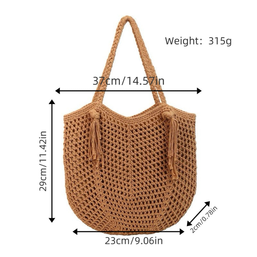 Siopsrl | Macrame Beach Bag with Fringe Details Siopsrl