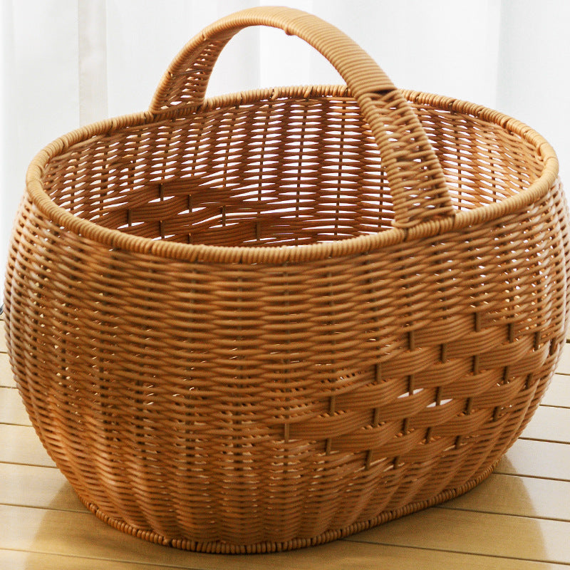 Handwoven Storage Basket with Handle Siopsrl