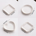Siopsrl | Ceramic Appetizer Dipping Dish Set Mixed Shapes With Gold Rim Detail