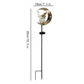 Decorative Crescent Moon Solar Garden Stake Lamp With Hanging Crystal Orb And Butterfly Siopsrl