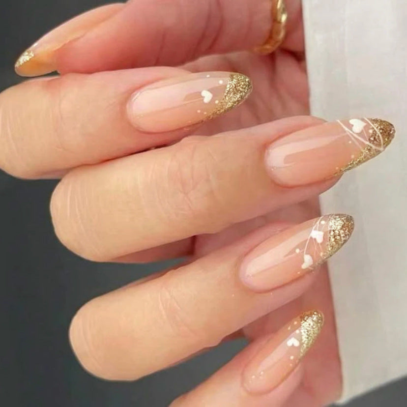 Siopsrl | Glamorous Heart-Accent Press-On Nails Siopsrl
