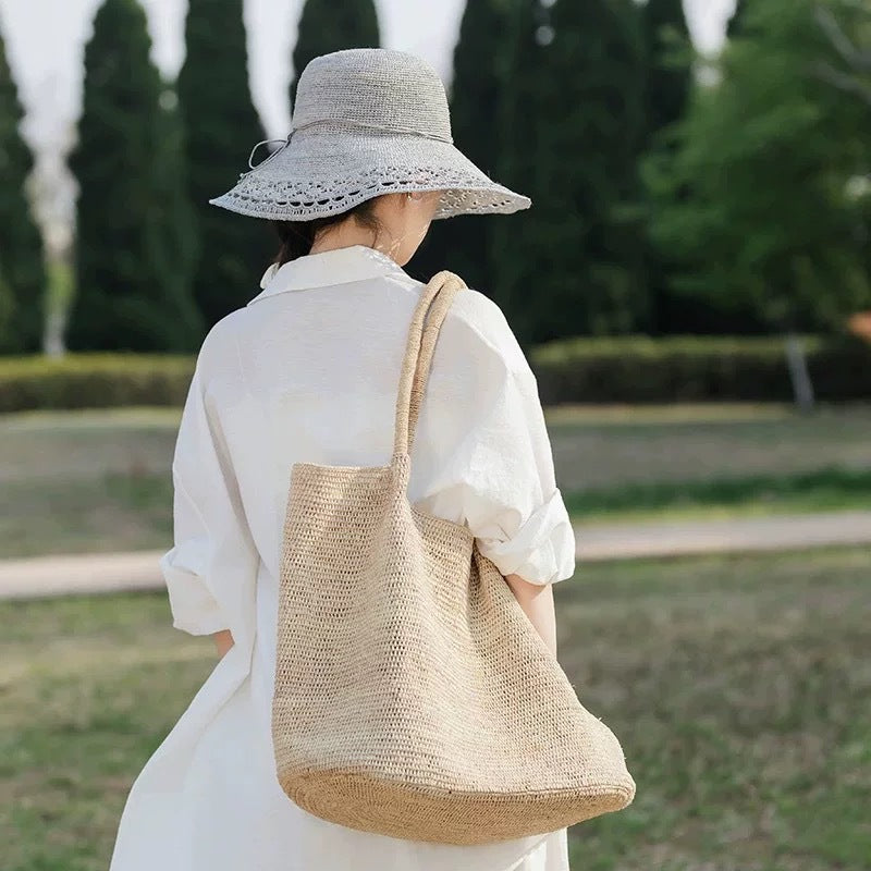 Siopsrl | Handwoven raffia tote bag Siopsrl