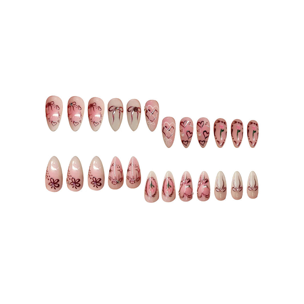 Siopsrl | Decorative Heart-Themed Press-On Nail Art Siopsrl