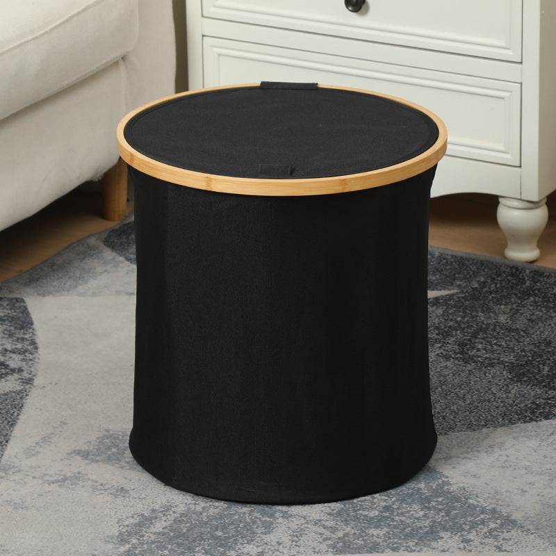 Practical laundry container with bamboo lid Siopsrl