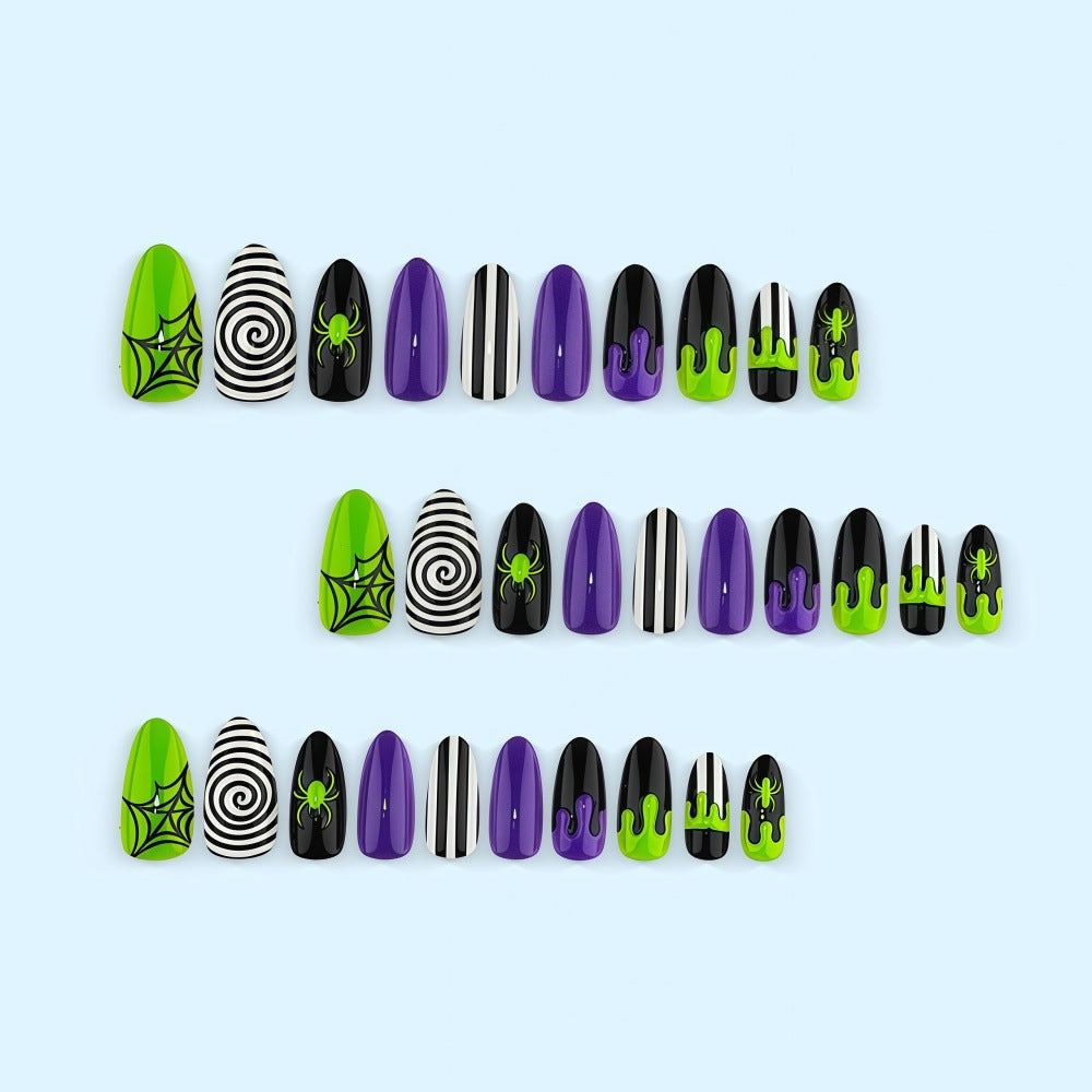 Halloween Art Nail Set with Spider and Ghost Design Siopsrl