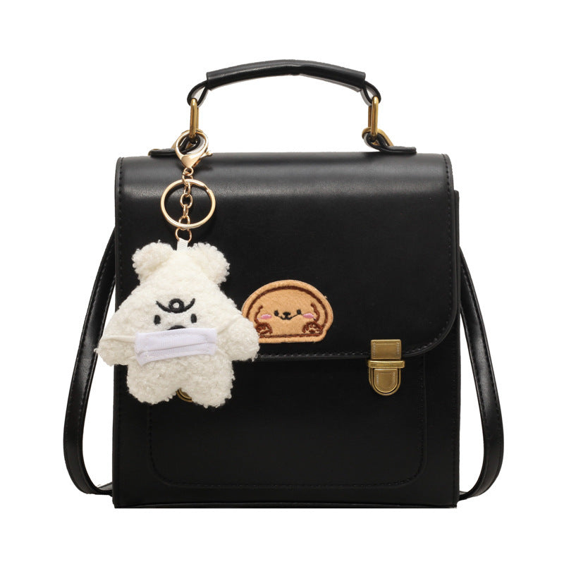 Siopsrl | Playful Cartoon-Embroidered Satchel Bag Siopsrl