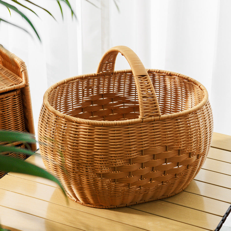 Handwoven Storage Basket with Handle Siopsrl
