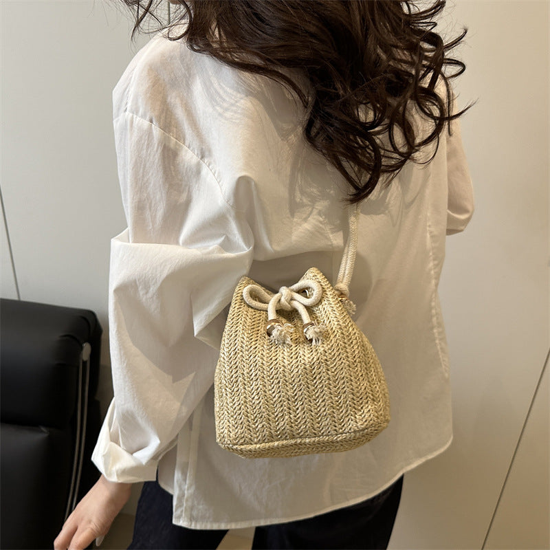 Bohemian Straw Bucket Bag Siopsrl