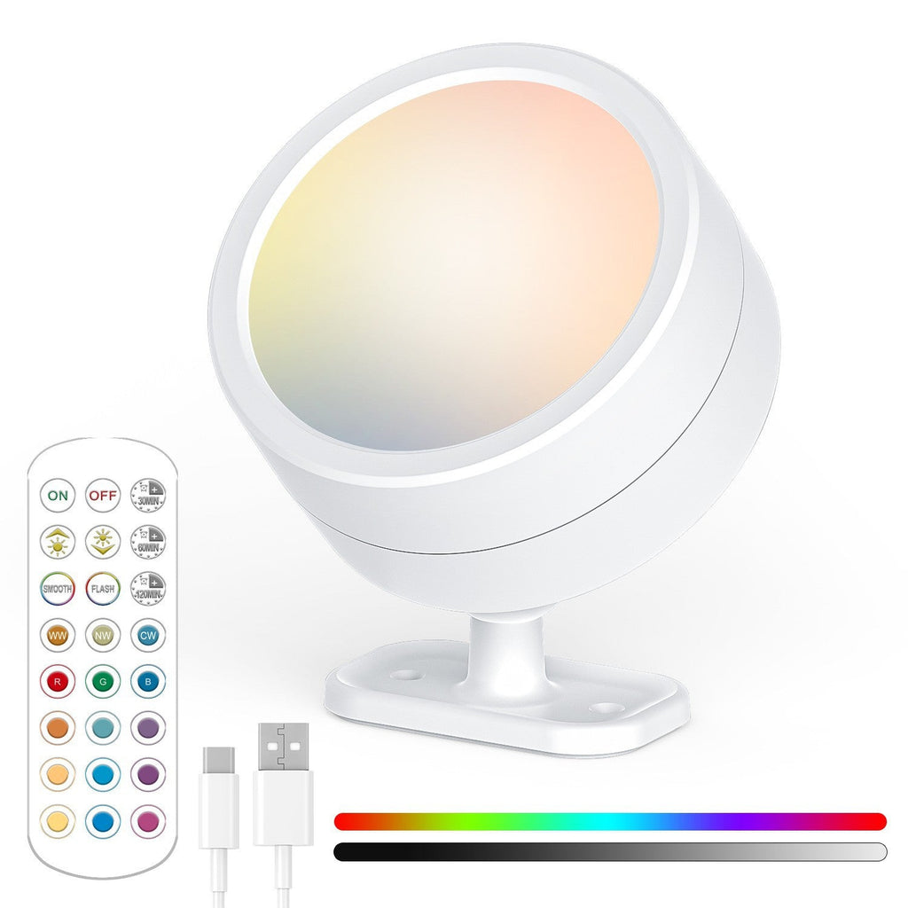 RGB LED Adjustable Accent Spotlight with Remote USB-C Mount Siopsrl