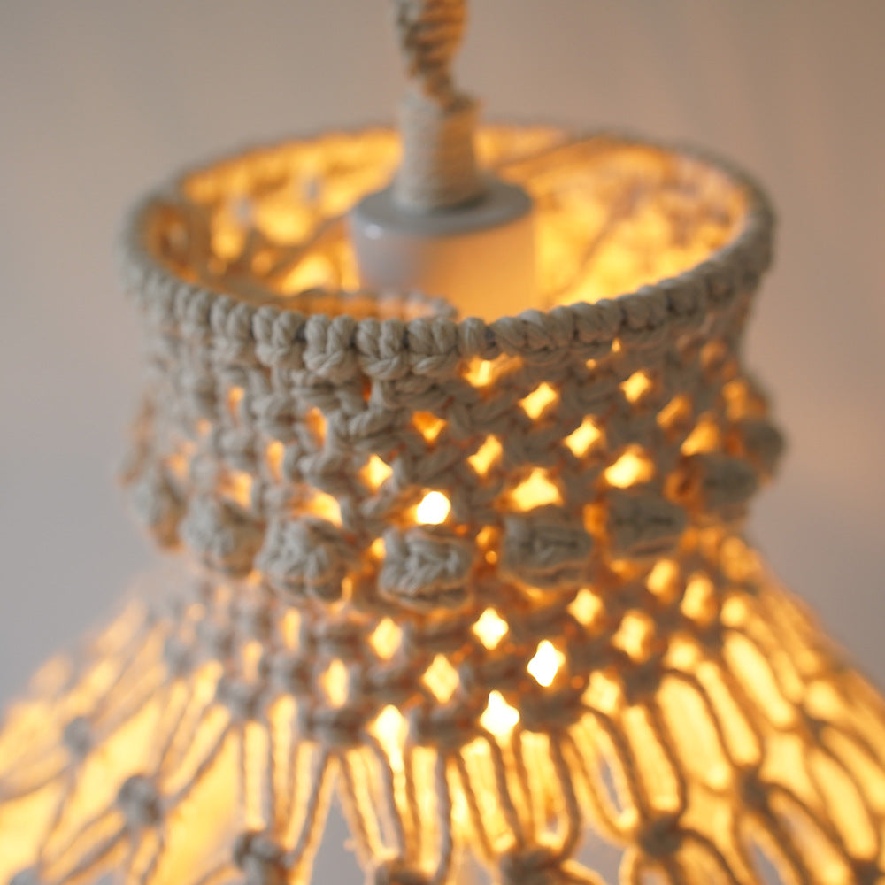 Macramé Hanging Light Fixture Siopsrl
