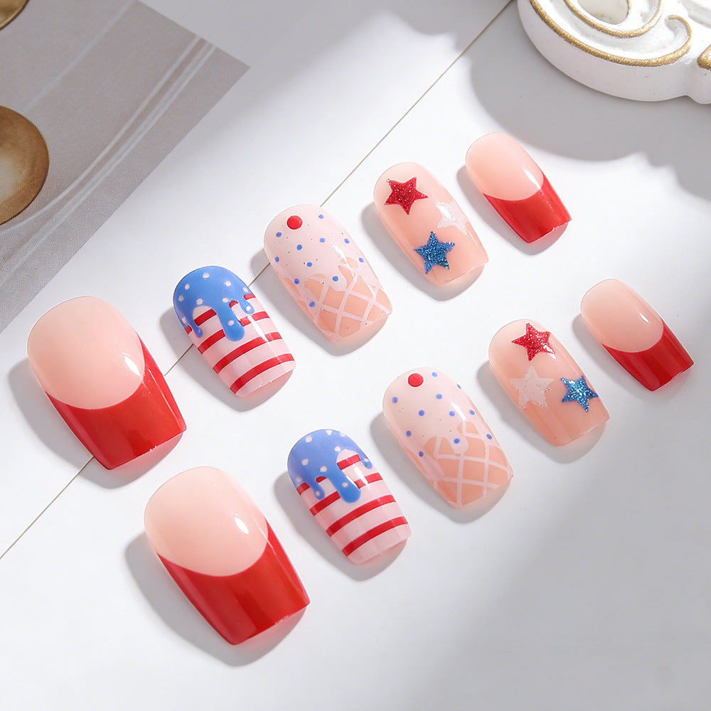 Siopsrl | Creative Ice Cream-Themed Press-On Nails Siopsrl