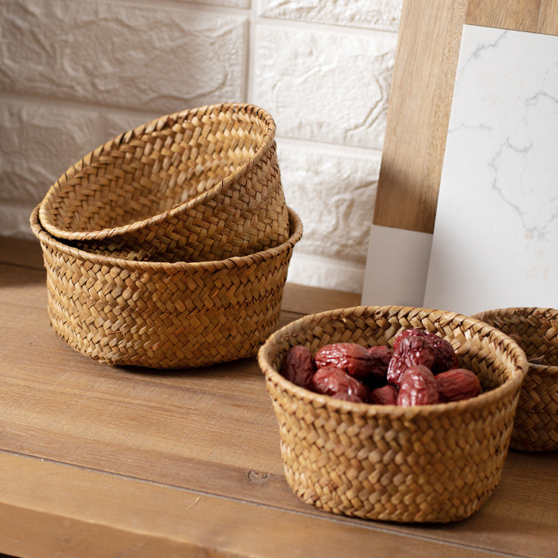 Handmade Natural Fiber Storage Basket Siopsrl